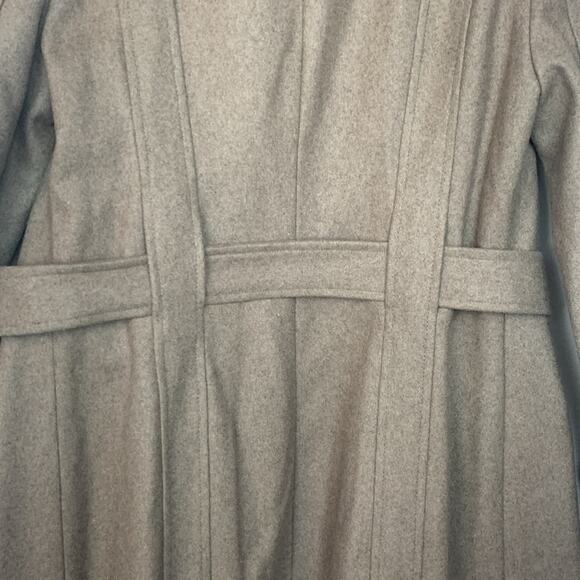 Calvin Klein womens size 4 pea coat small wool blend tan tie hooded business pr - Picture 10 of 10